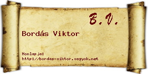 Bordás Viktor névjegykártya